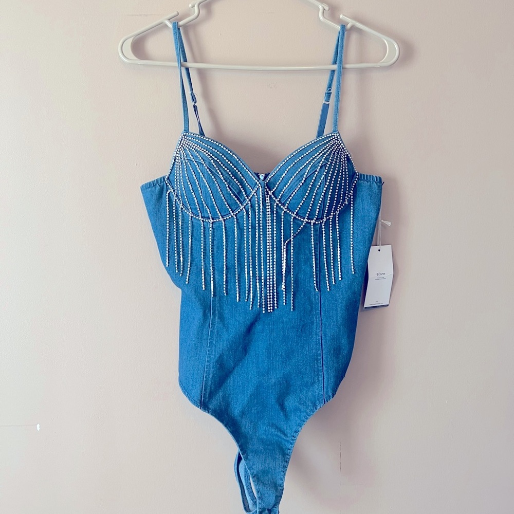 Rhinestone Jean/Denim Bodysuit